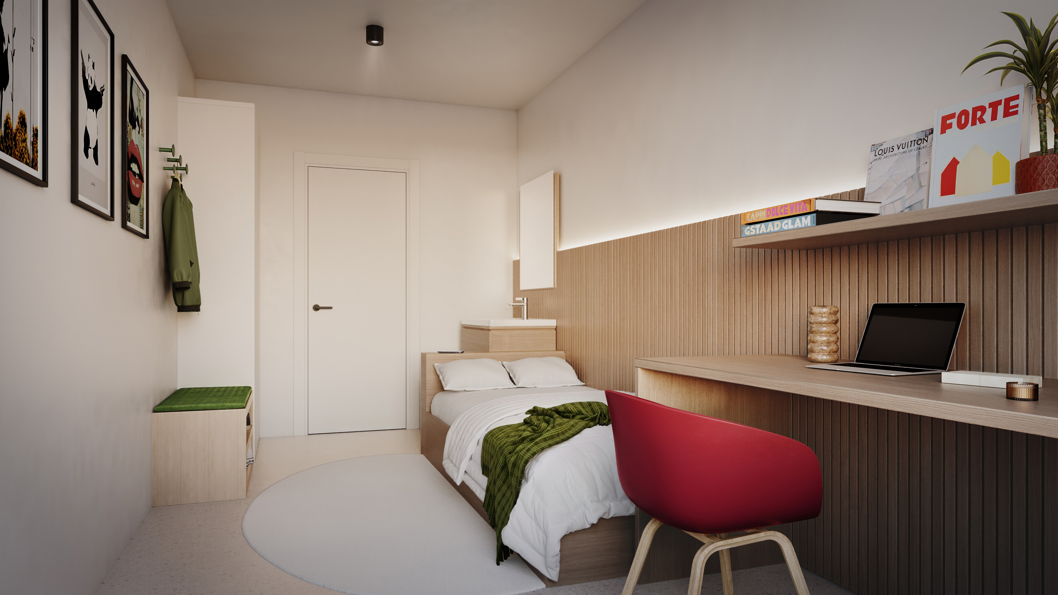 Moderne studentenkamer bij JACKEY, studentenhuisvesting in het centrum van Gent en Brussel