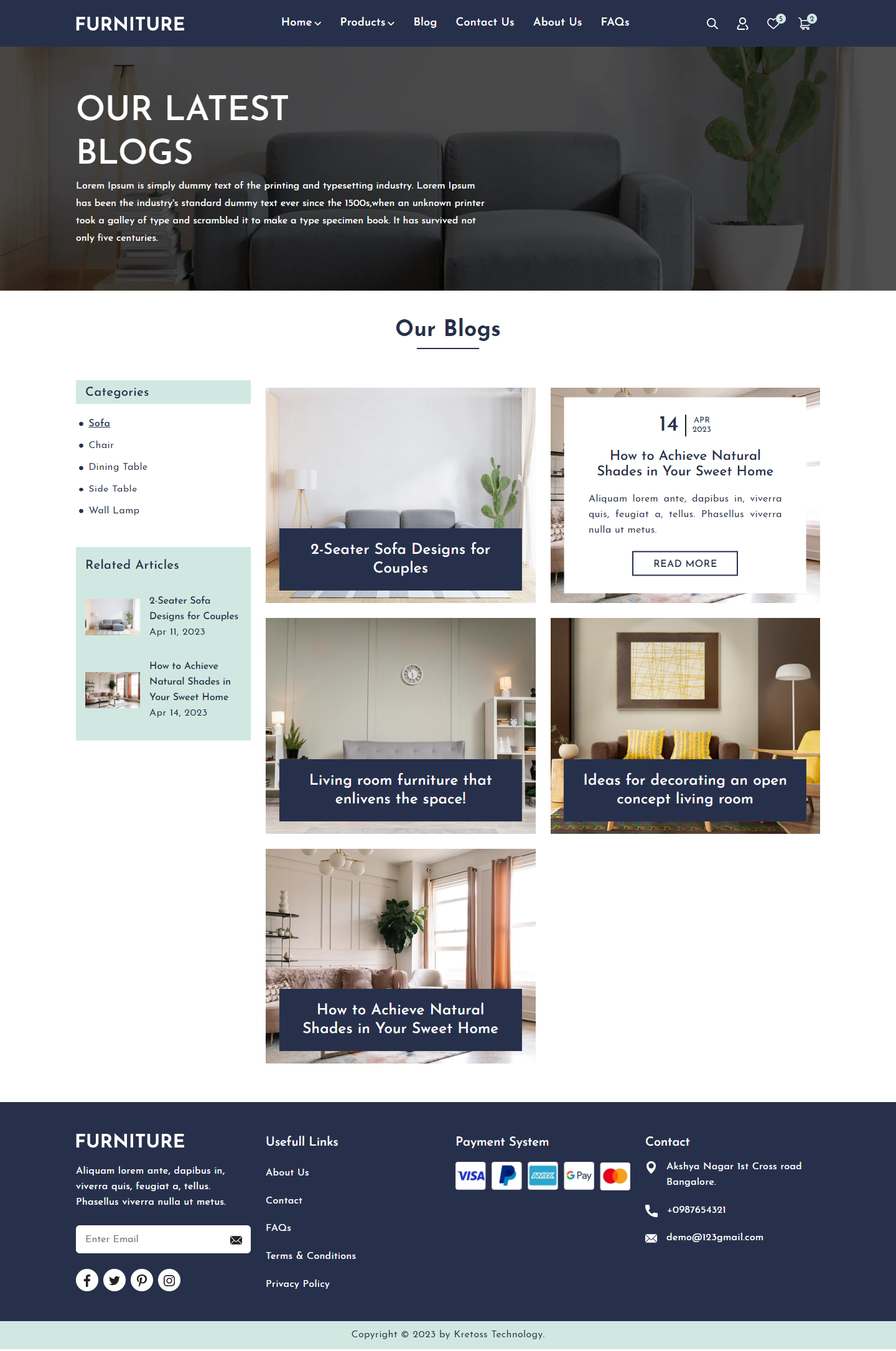 Kretoss Furniture Blog - Grid View