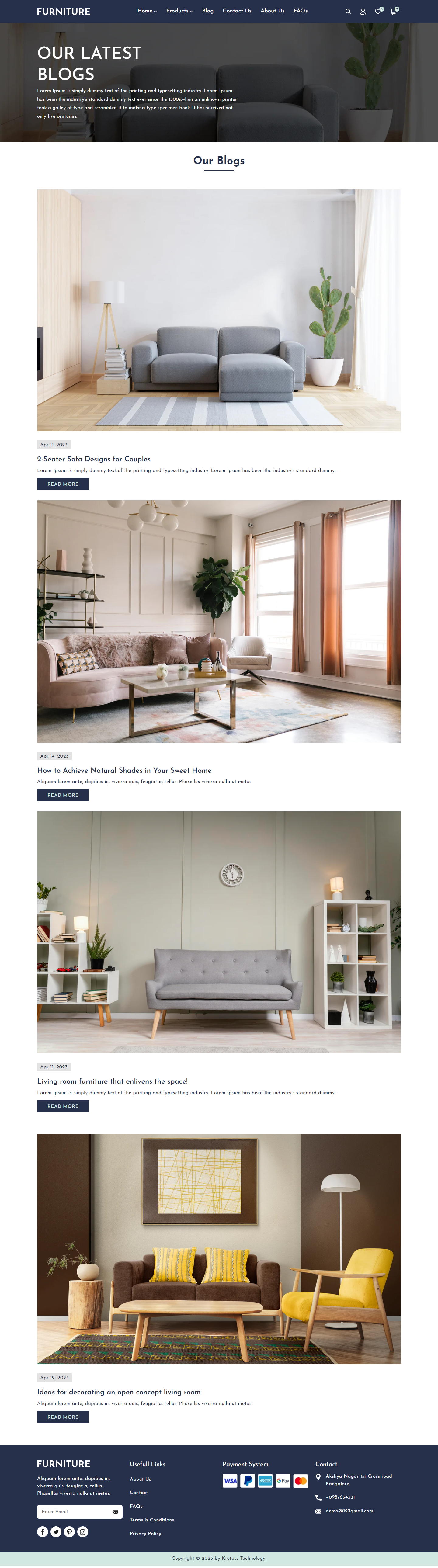 Kretoss Furniture Blog - No Sidebar