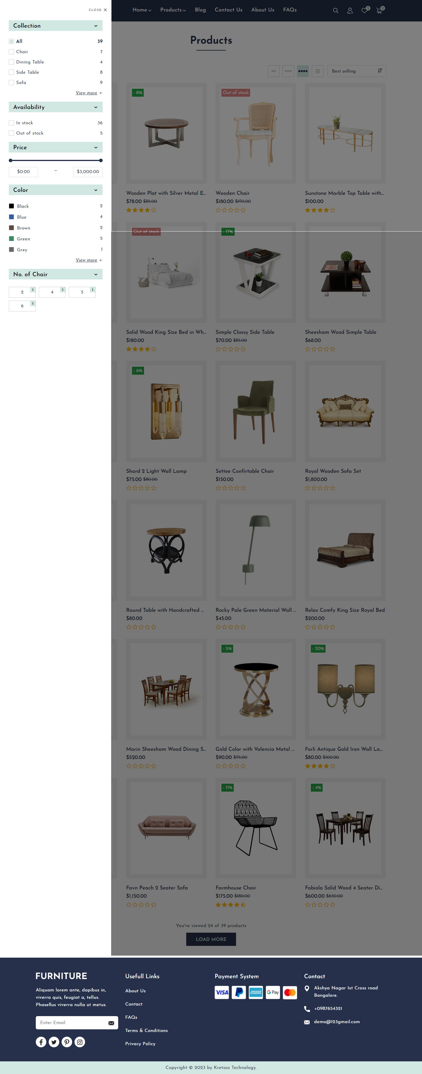 Kretoss Furniture Sideout Filter