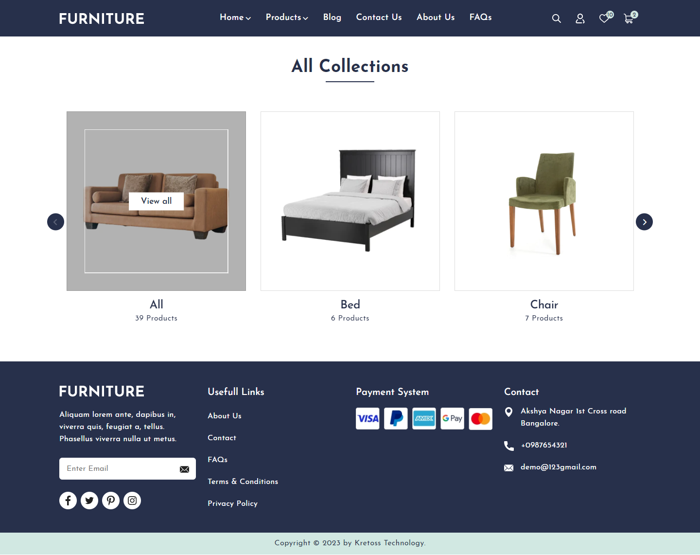Kretoss Furniture Collection Carousel Layout