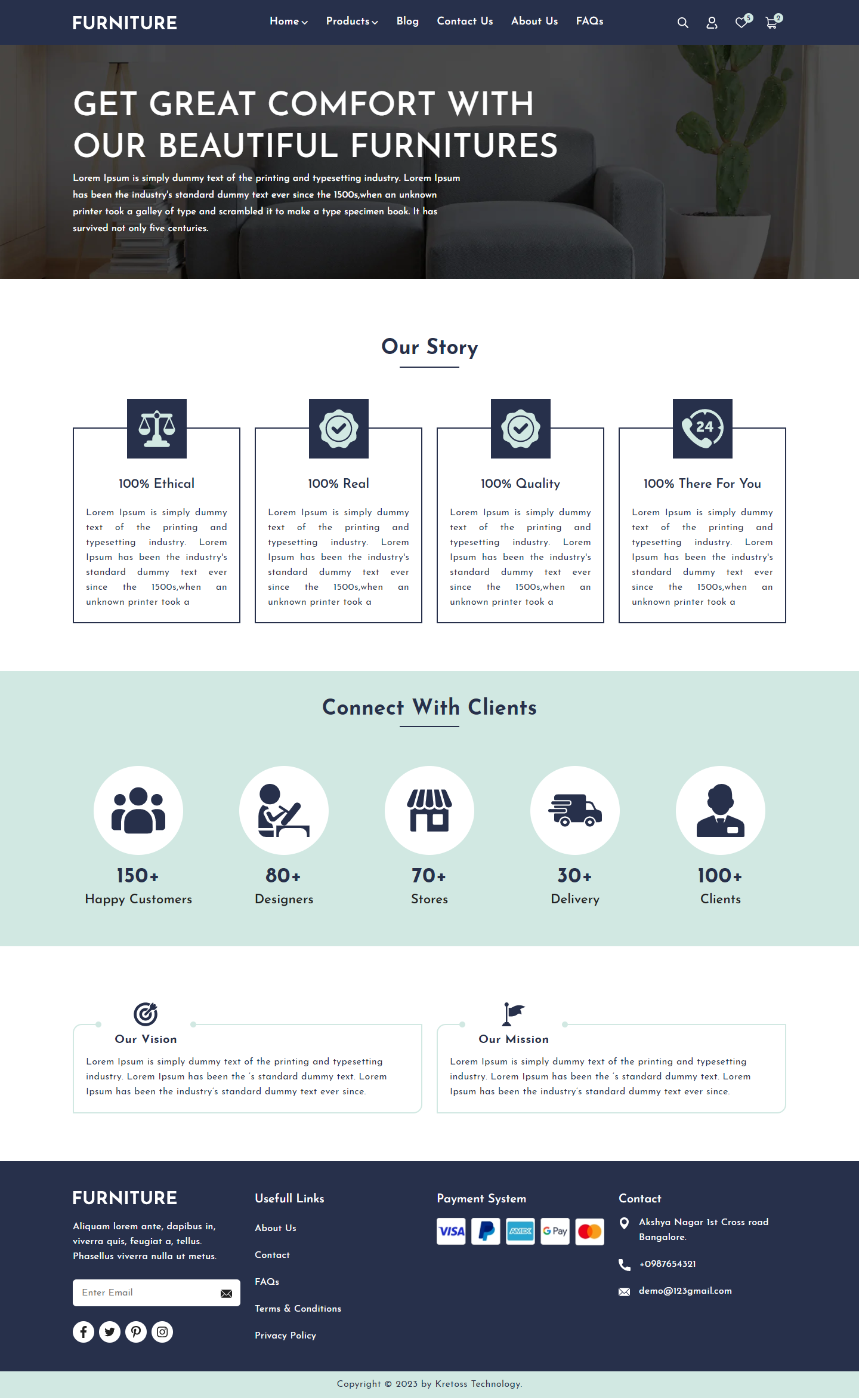 Kretoss Furniture Other Page - About Page