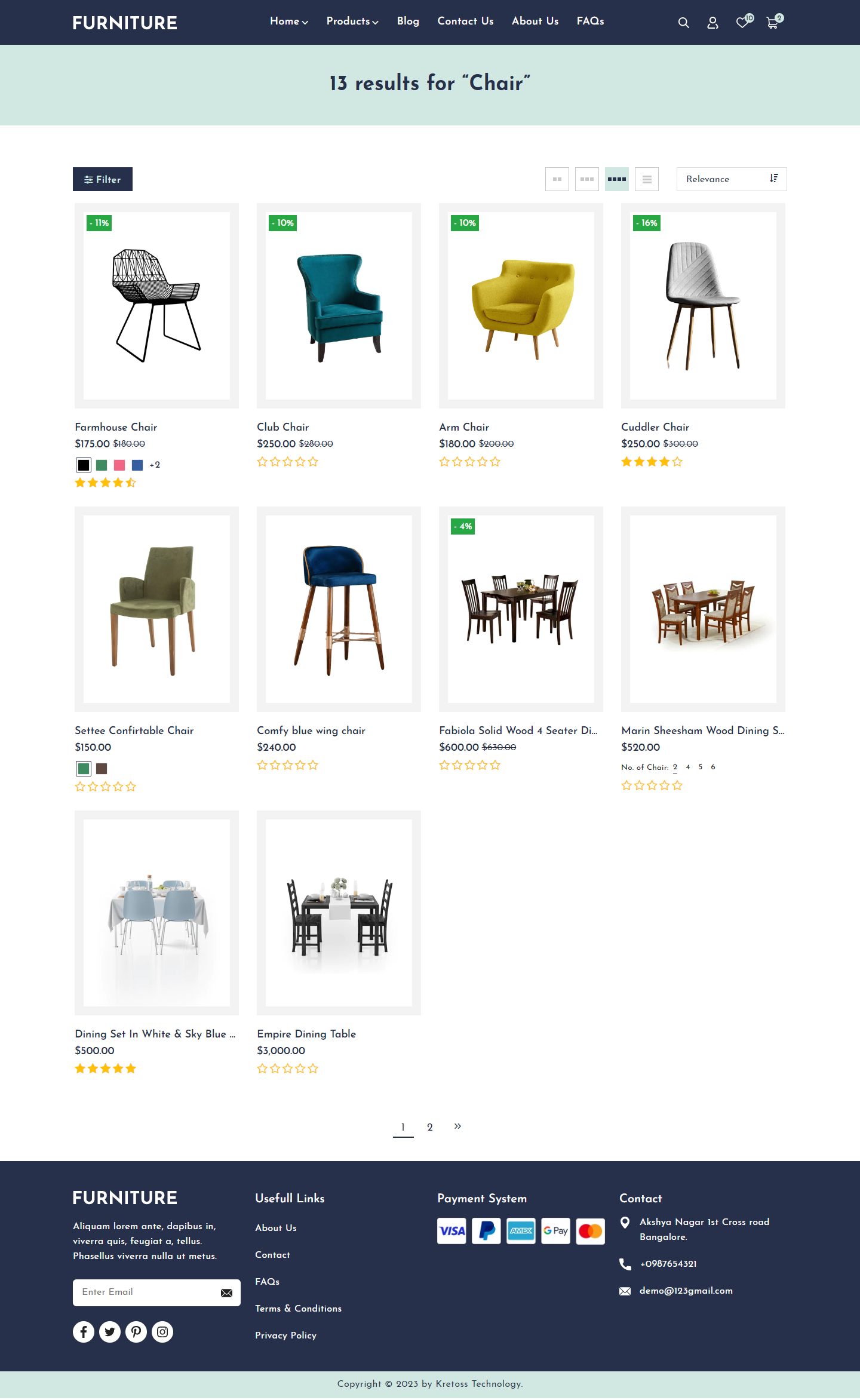 Kretoss Furniture Other Page - Search Page